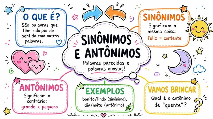 Mapa mental: Sinônimos e Antônimos